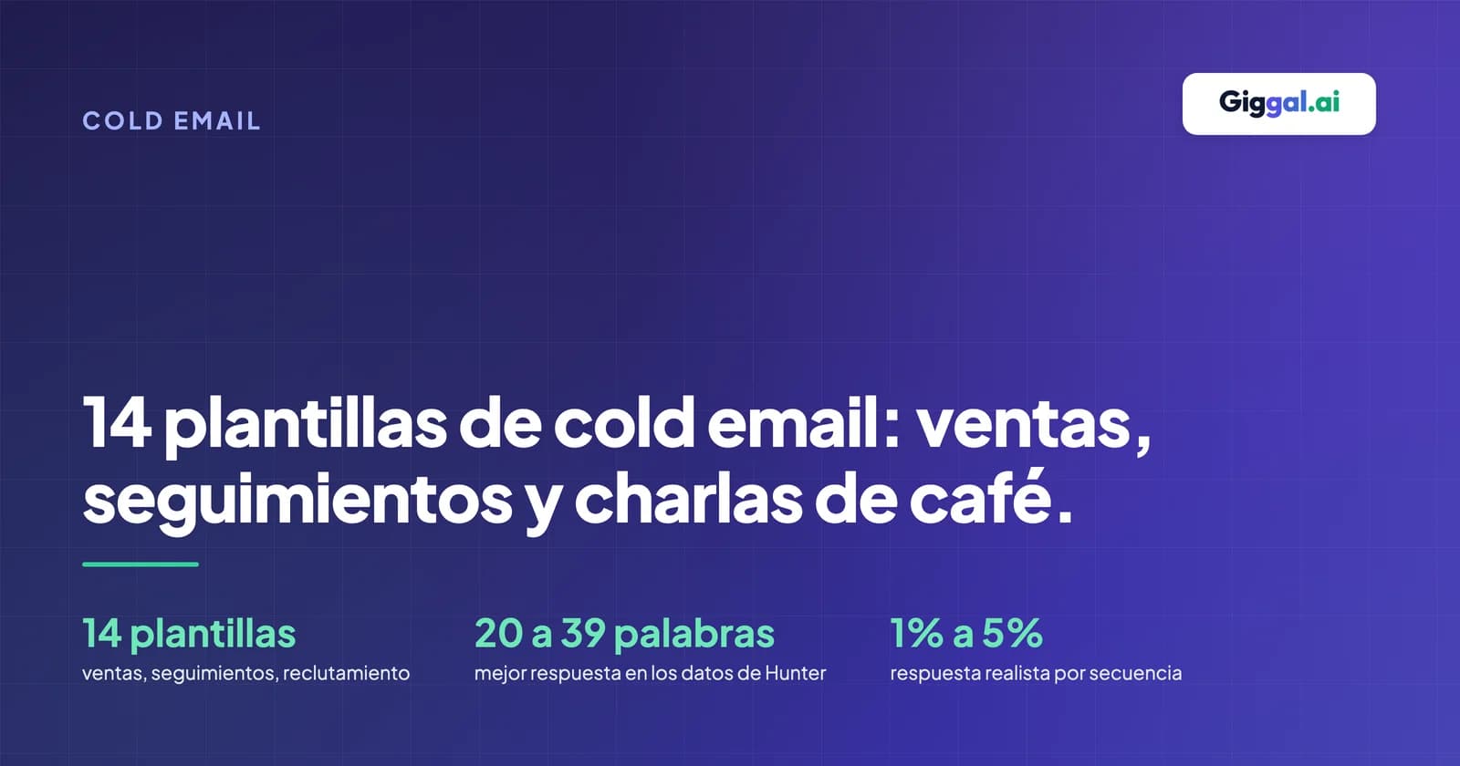Plantillas de cold email para prospección de ventas, seguimientos y peticiones de charlas de café