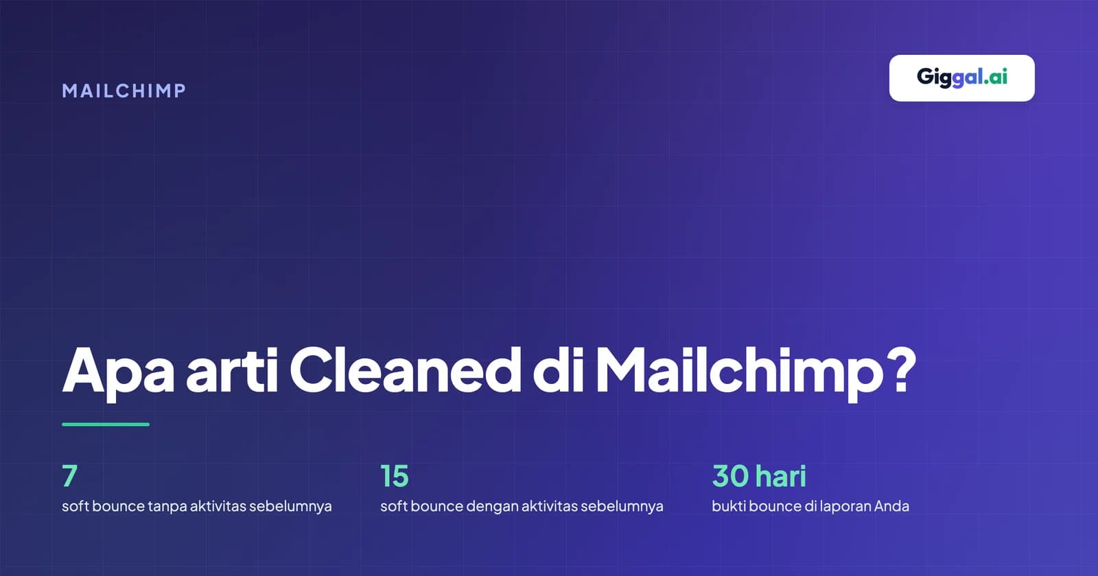 Panduan status Cleaned di audience Mailchimp dengan penyebab bounce dan perbedaan antar status