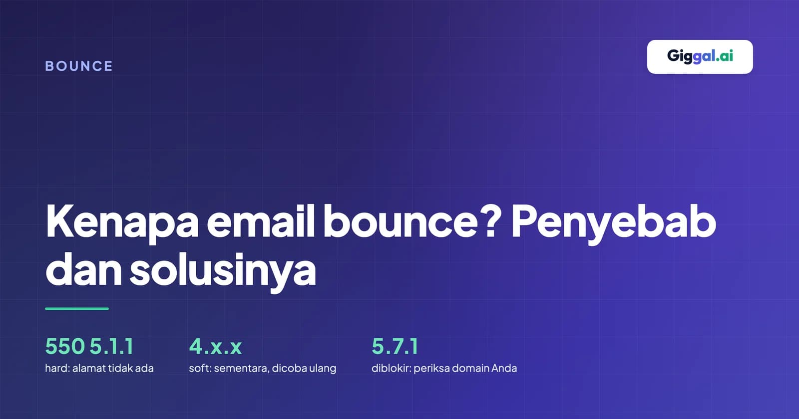 Kode bounce SMTP: 550 5.1.1 hard, 4.x.x soft dan 5.7.1 diblokir