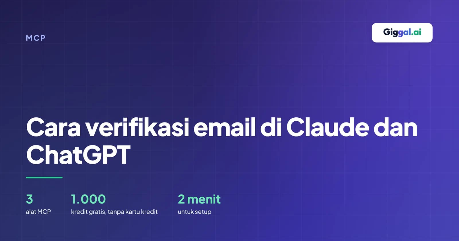 Memverifikasi alamat email di Claude dan ChatGPT lewat MCP