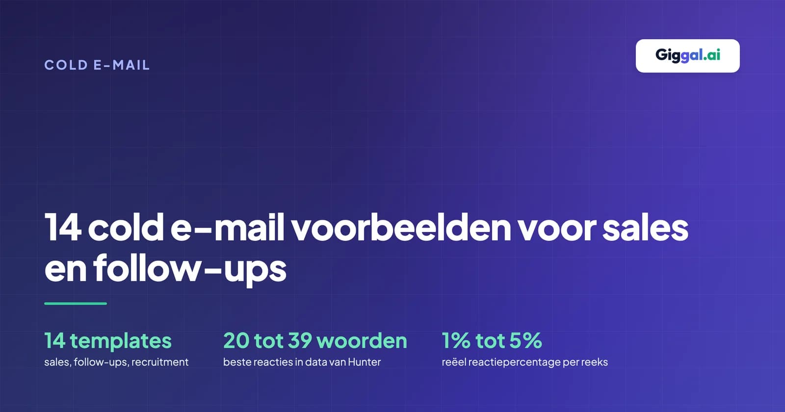 Cold e-mail templates voor sales outreach, follow-ups en verzoeken om een koffiegesprek