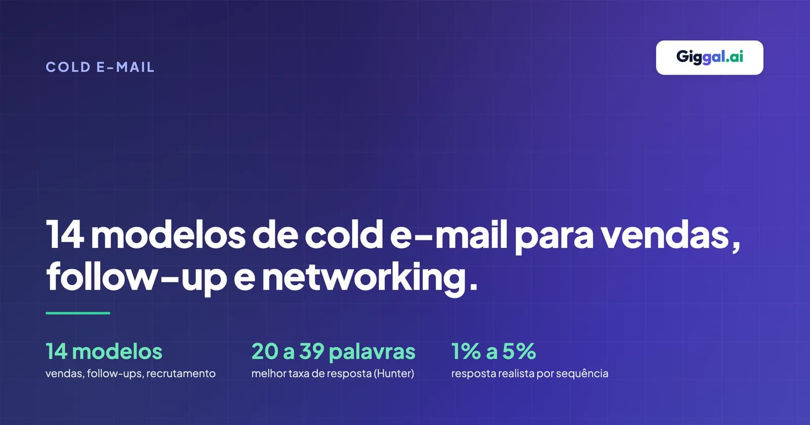 Modelos de cold e-mail para prospecção de vendas, follow-ups e pedidos de conversa de networking