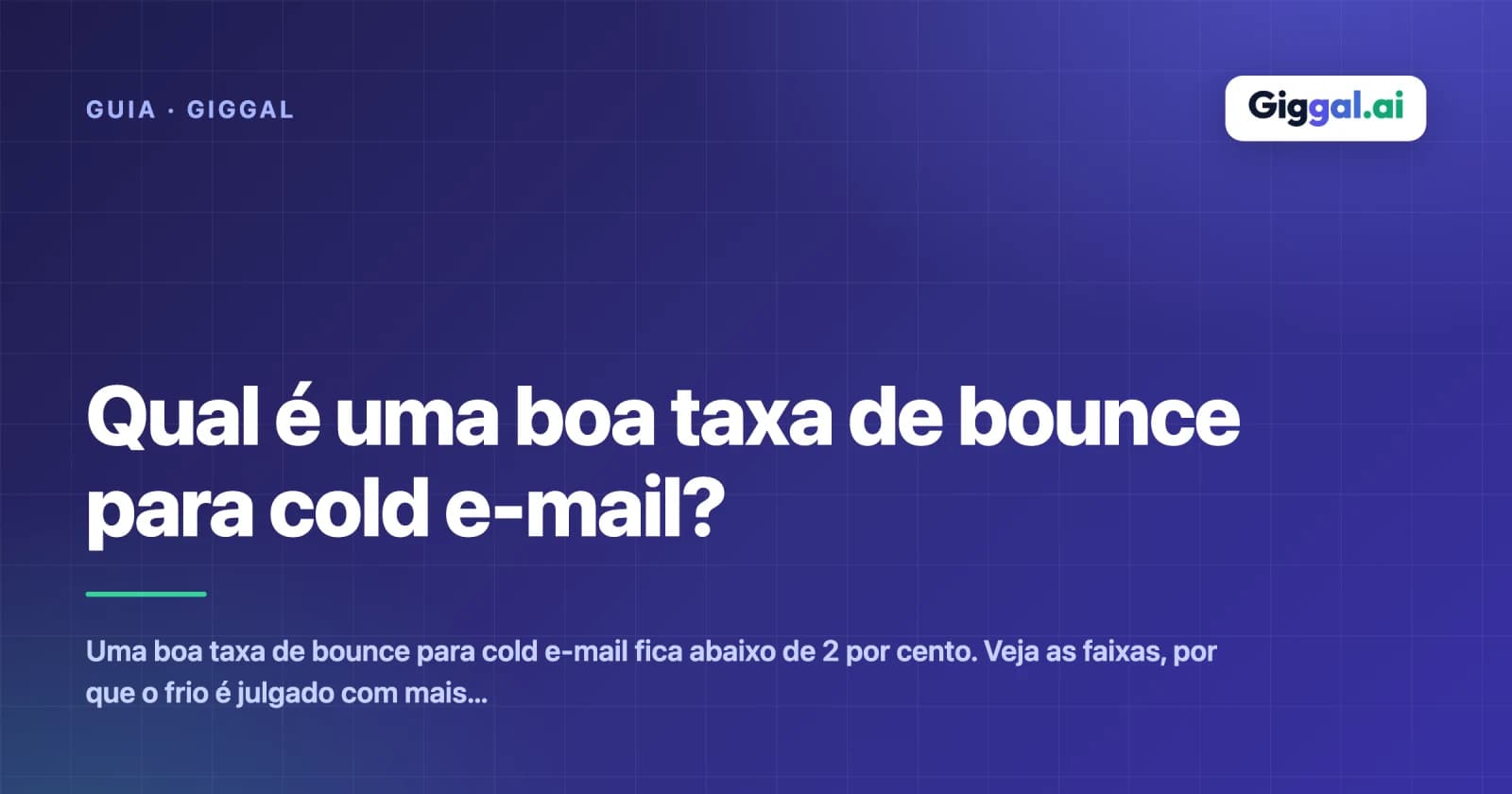 Qual é uma boa taxa de bounce para cold e-mail?