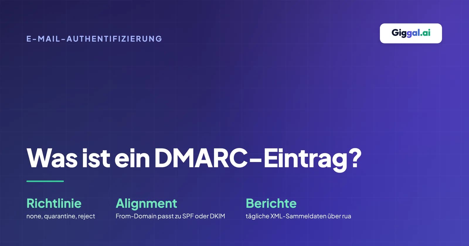 Leitfaden zur Frage, was ein DMARC-Eintrag ist, mit Übersicht der Tags und Richtlinien